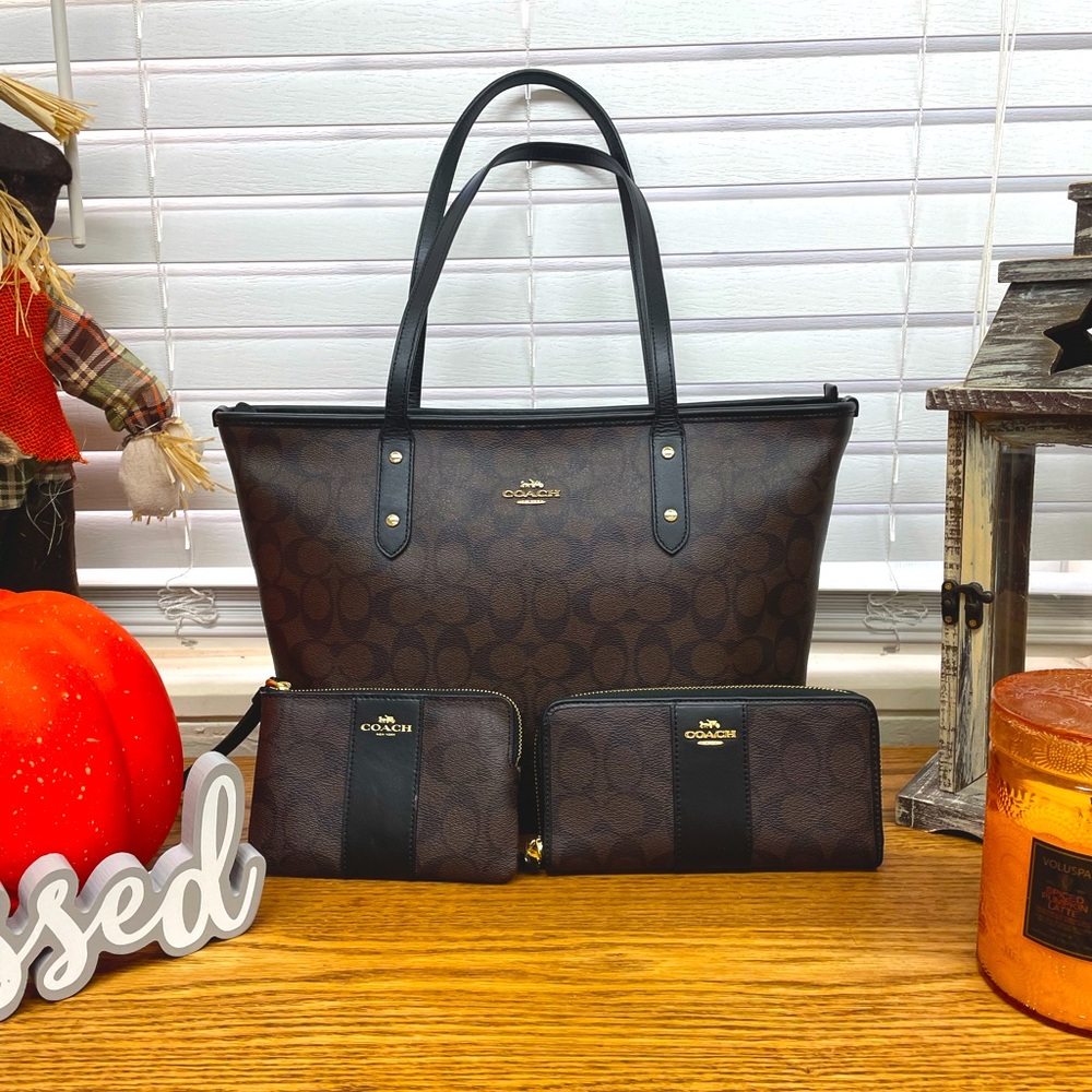 New beautiful COACH set - Purse, Wallet and Wristlet - Never Used